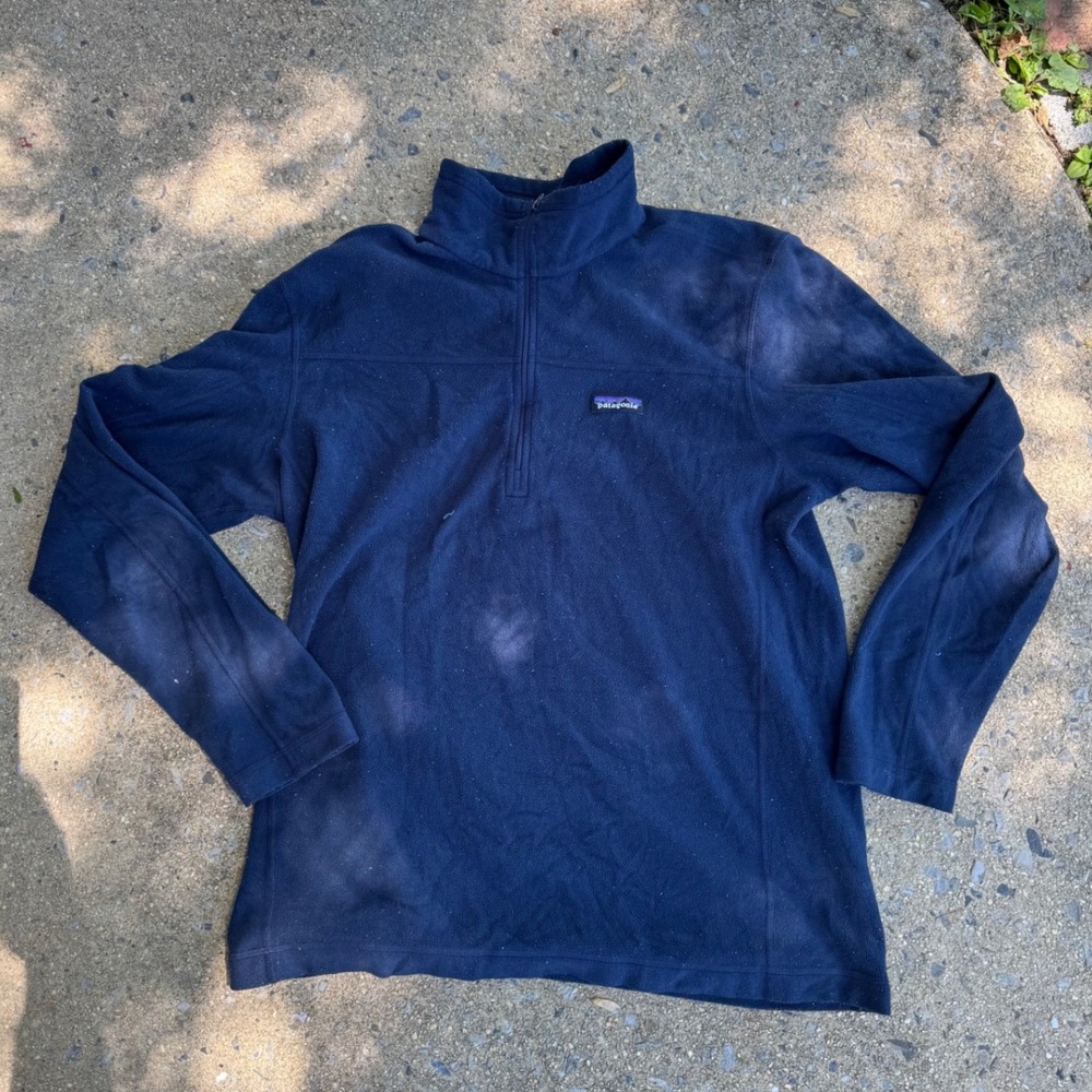 Patagonia Womens Micro D Quarter Zip Fleece Pullover Navy Blue 26176 Large